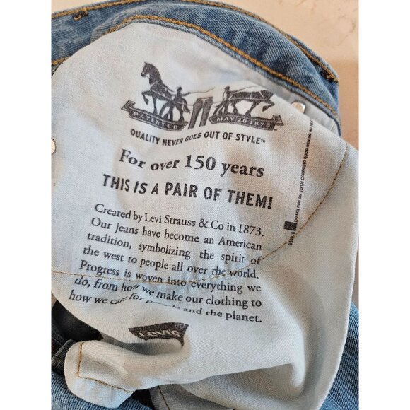 Levis Mens 505 Regular Fit Mid Rise Straight Leg Jeans Light Stonewash W33 L30 - Picture 8 of 11